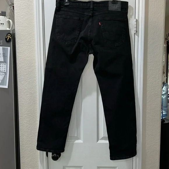 Men’s Jeans Levi’s Dark Black Denim “505” Straight Leg 36x30 - Picture 3 of 4